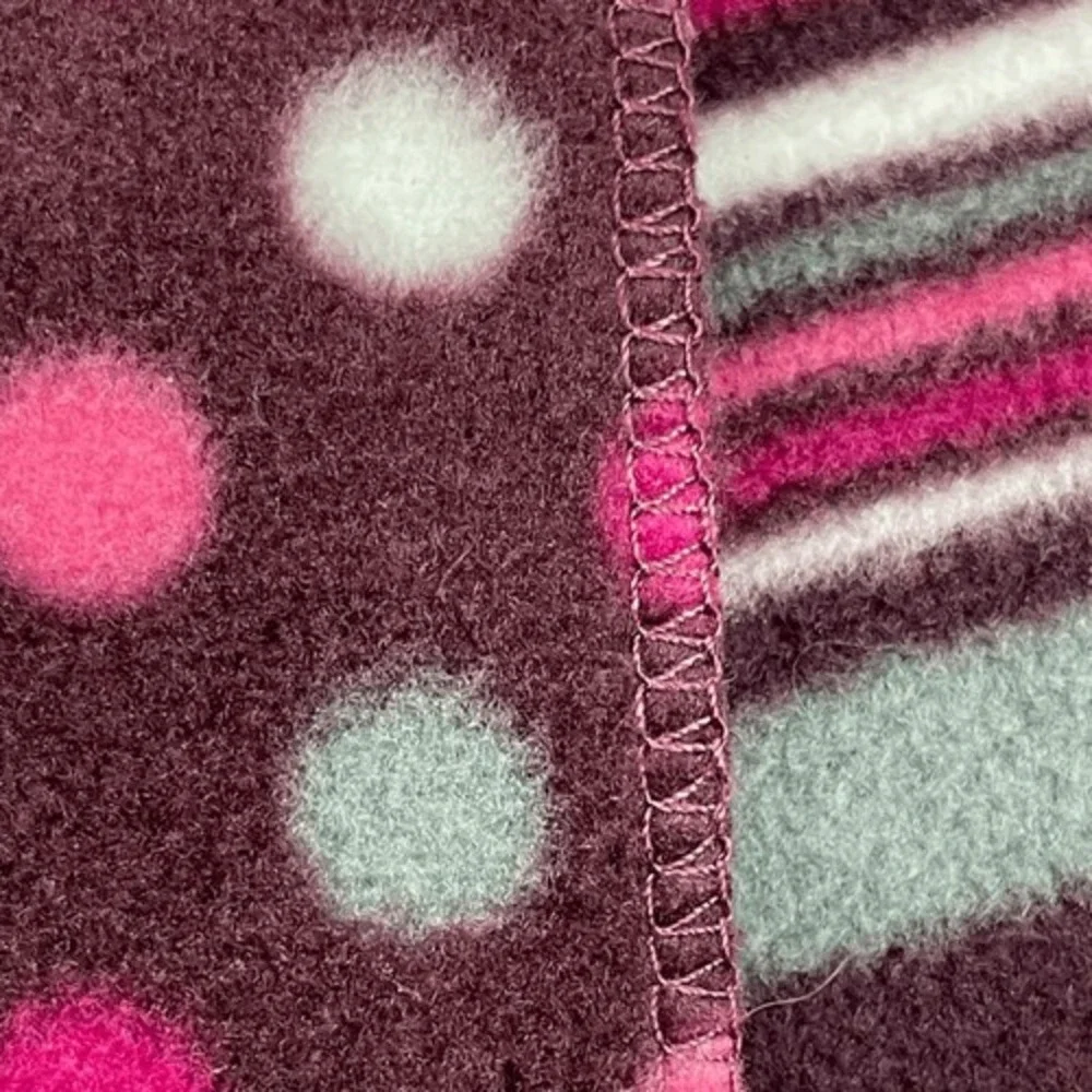 JOE BOXER Fleece Scarf‎ Women's OSFM Multicolor Polka Dot Stripe Fringe Design